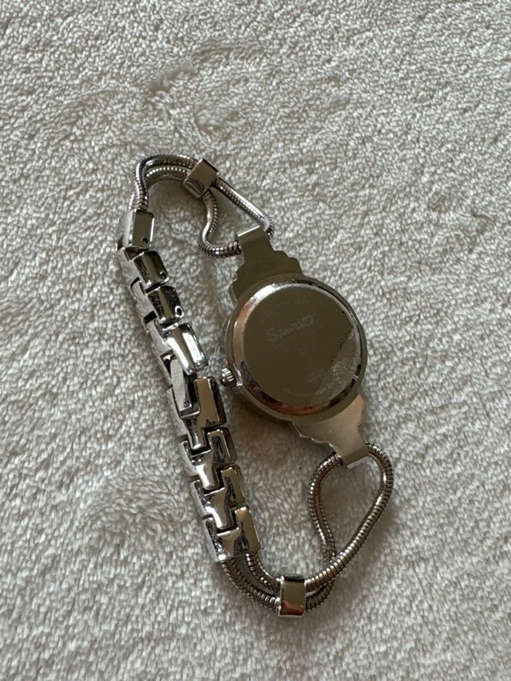 Y2K Vintage Sanrio 2011 Silver Hello Kitty Wire Rhinestone Watch